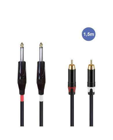 Câble 1,5m - JACK MONO Mâle - RCA Mâle