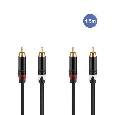 Câble  1,5m - RCA Mâle et RCA Mâle