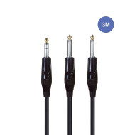 Câble 3m - JACK MONO Mâle - 2 JACK STEREO Mâle Mono