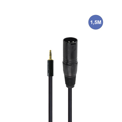 Câble 1,5m - XLR 3 PIN Mâle - MINI JACK STEREO