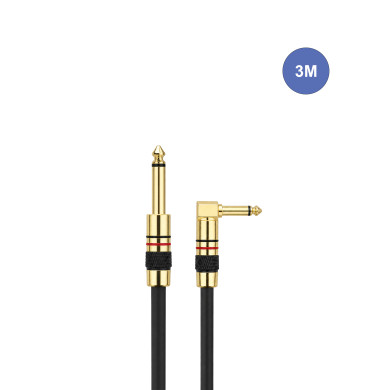Câble 3m - JACK COUDE MONO Mâle - JACK MONO Mâle