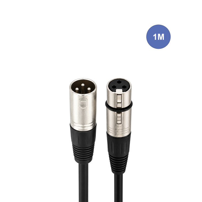 Câble 1m - XLR 3 PIN Mâle - XLR 3 PIN Femelle