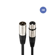 Câble 3m - XLR 3 PIN Mâle - XLR 3 PIN Femelle