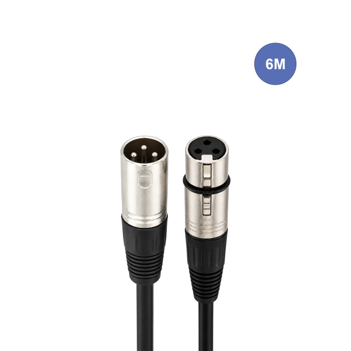 Câble 6m - XLR 3 PIN Mâle - XLR 3 PIN Femelle