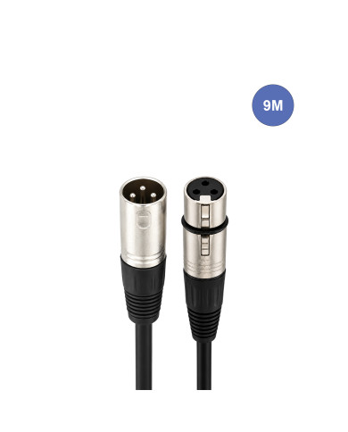 Câble 9m - XLR 3 PIN Mâle - XLR 3 PIN Femelle