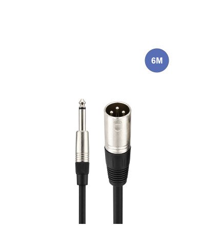 Câble 6m - JACK MONO Mâle - XLR 3 PIN Mâle