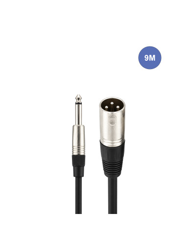 Câble 9m - JACK MONO Mâle - XLR 3 PIN Mâle