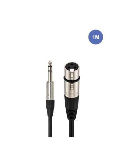 Câble 1m - JACK MONO Mâle - XLR 3 PIN Femelle