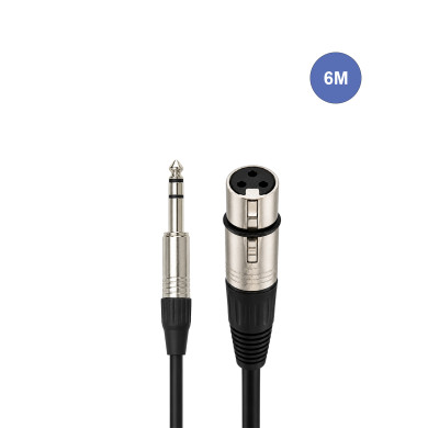 Câble 6m - JACK STEREO Mâle  - XLR 3 PIN Femelle