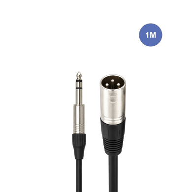 Câble 1m - JACK STÉRÉO Mâle - XLR 3 PIN Mâle