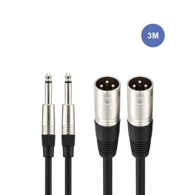 Câble 3m - XLR 3 PIN Mâle - JACK MONO Mâle