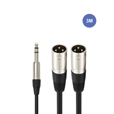 Câble 3m - JACK STEREO Mâle - XLR 3 PIN Mâle