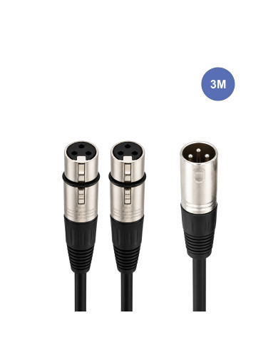 Câble 3m - XLR 3 PIN Femelle - XLR 3 PIN Mâle