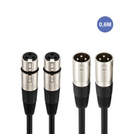 Câble 0,6m - XLR 3 PIN Mâle - XLR 3 PIN Femelle