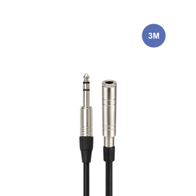 Câble 3m - JACK STEREO Mâle - JACK STEREO Femelle