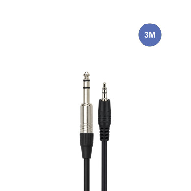 Câble 3m - MINI JACK STEREO Mâle - JACK STEREO Mâle