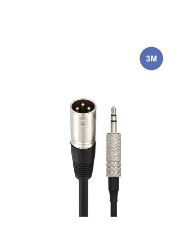 Câble 3m - XLR 3 PIN Mâle - MINI JACK STEREO Mâle
