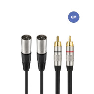 Câble 6m - XLR 3 PIN Mâle - RCA Mâle