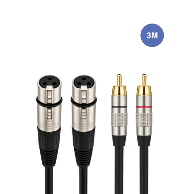 Câble 3m - XLR 3 PIN Femelle - RCA Mâle