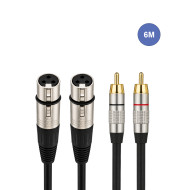 Câble 6m - XLR 3 PIN Femelle - RCA Mâle