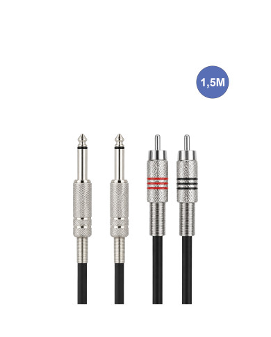 Câble 1,5m - JACK MONO Mâle - RCA Mâle