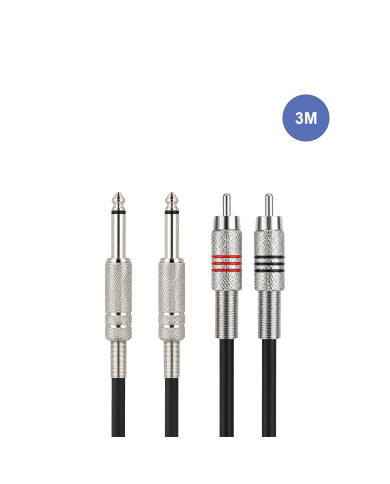 Câble 3m - JACK MONO Mâle - RCA Mâle
