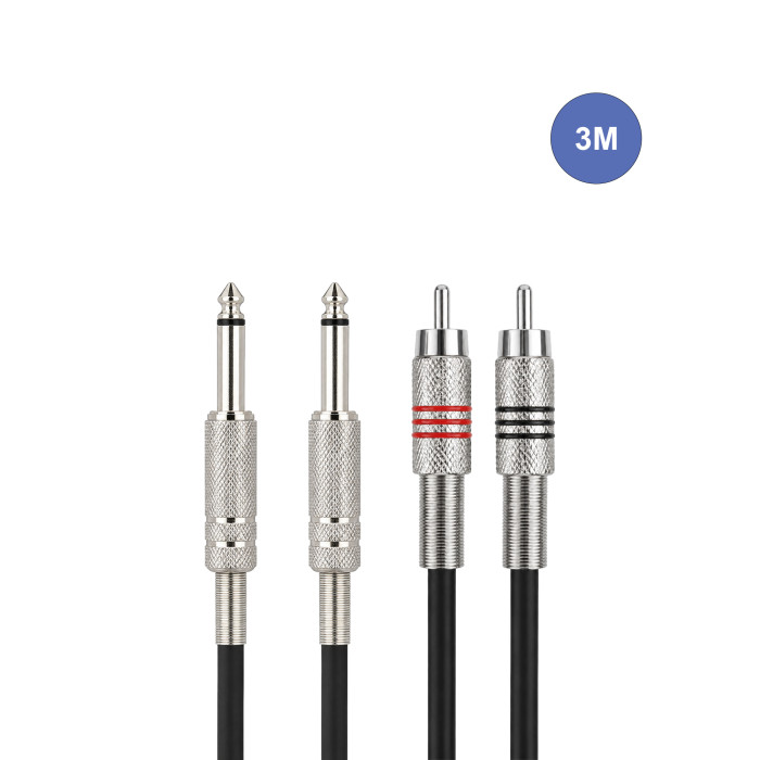 Câble 3m - JACK MONO Mâle - RCA Mâle
