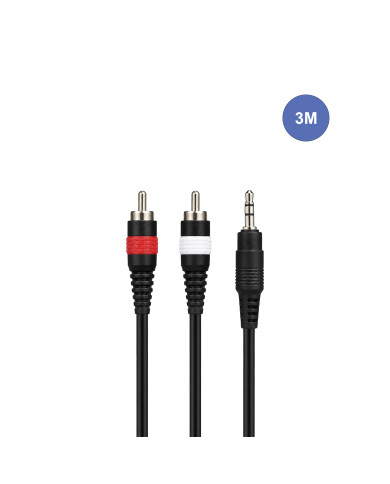 Câble 3m - MINI JACK STEREO Mâle - RCA Mâle