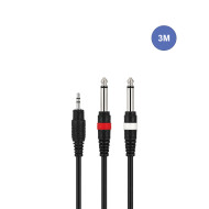 Câble 3m - MINI JACK STEREO Mâle - JACK MONO Mâle