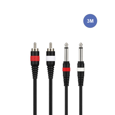 Câble 3m - JACK MONO Mâle - RCA Mâle