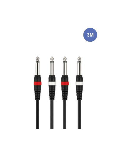 Câble 3m - JACK MONO Mâle - JACK MONO Mâle