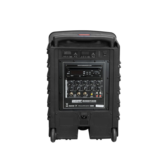 Sono Portable CD MP3+USB+Bluetooth+DIVX + 2 Micros main UHF + 2 Micros serre-tête