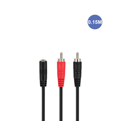 Câble 0,15m - RCA Mâle - MINI JACK STEREO Femelle