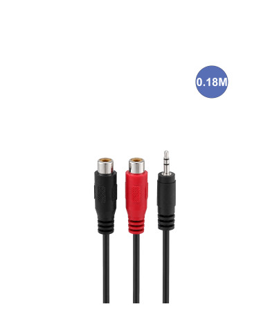 1 Mini Jack 3.5 / 2 Rca Femelle 0.18m