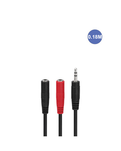 1 Mini Jack 3.5 / 2 Mini Jack Femelle 0.18m