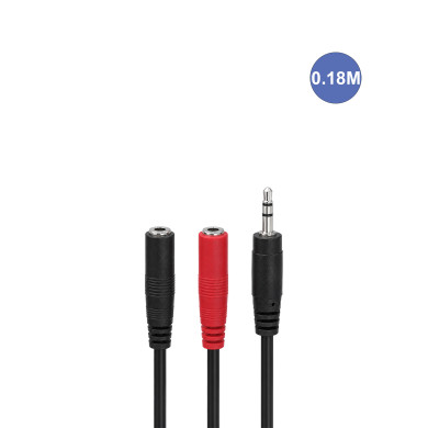 1 Mini Jack 3.5 / 2 Mini Jack Femelle 0.18m