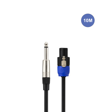 Câble 10m - JACK MONO Mâle - SPEAKON Mâle