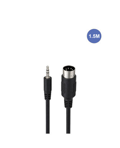 Câble 1,5m - MINI JACK STEREO Mâle - MIDI DIN 5 PIN Mâle