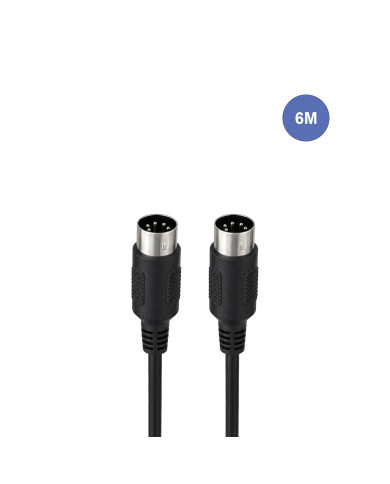 Câble 6m - MIDI DIN 5 PIN Mâle - MIDI DIN 5 PIN Mâle