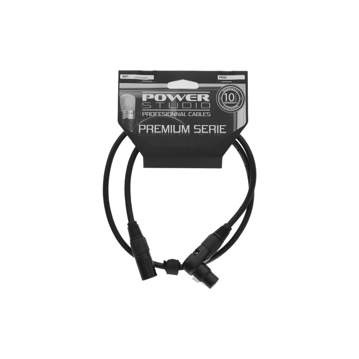 Câble XLR Mâle droit / XLR Femelle coudé - 1m