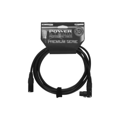Câble XLR Mâle droit / XLR Femelle coudé - 3m