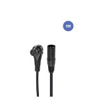Câble XLR Mâle droit / XLR Femelle coudé - 5m