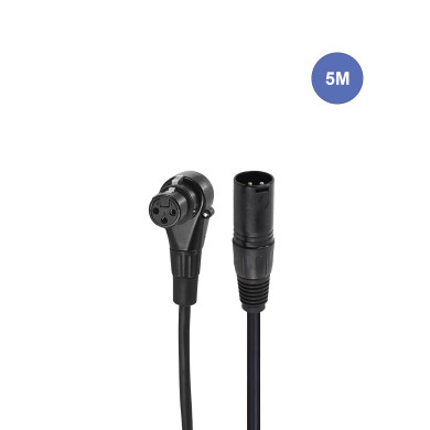 Câble XLR Mâle droit / XLR Femelle coudé - 5m