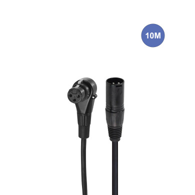 Câble XLR Mâle droit / XLR Femelle coudé - 10m