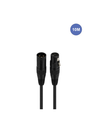 Câble 10m - XLR 3 PIN Mâle - XLR 3 PIN Femelle