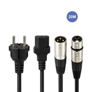 Câble d'Alimentation 20m - XLR 3 PIN Mâle - XLR 3 PIN Mâle