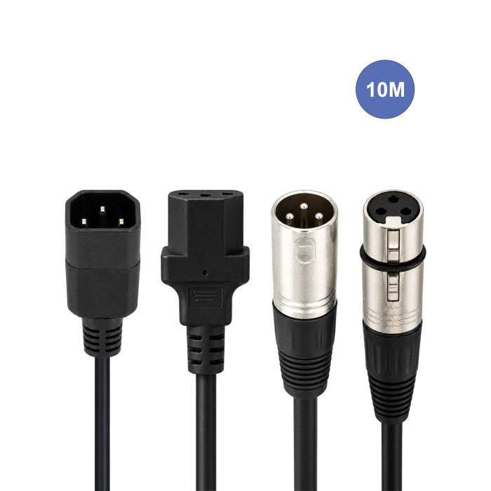 Câble d'alimentation 10m - XLR - Shucko Mâle / Femelle