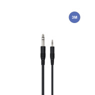 Câble 3m - MINI JACK STEREO Mâle - JACK STEREO Mâle