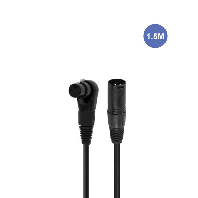 Câble XLR Mâle droit / XLR Femelle coudé - 1,5m