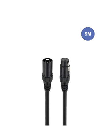 Câble 5m - XLR 3 PIN Mâle - XLR 3 PIN Femelle